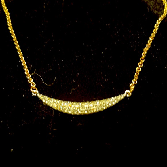 Gold necklace with an arc of bling. - Picture 2 of 3